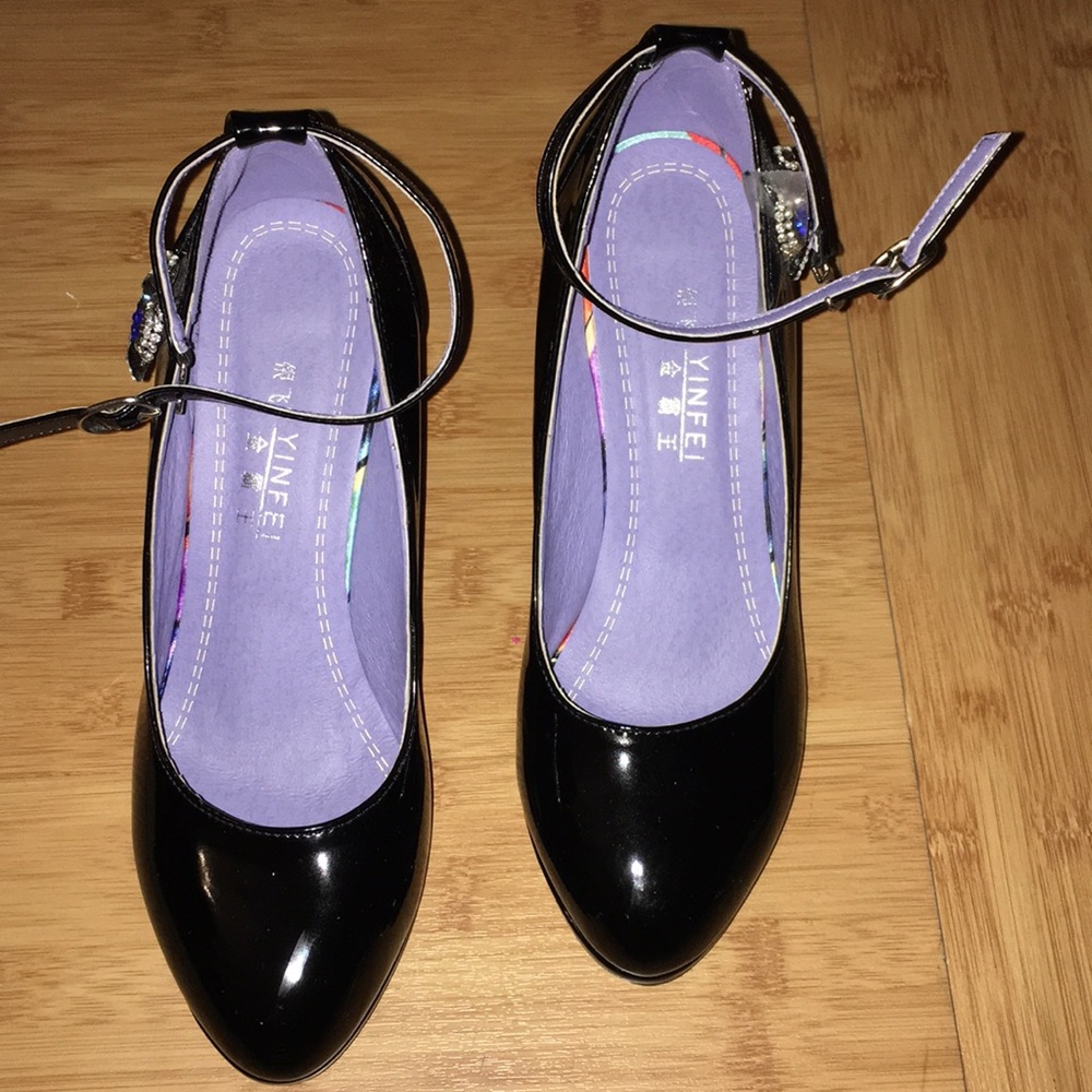 Black heels. New